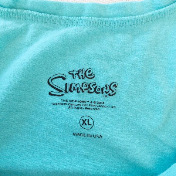 The Simpsons 2014 Graphic Tank Top XL Blue Made in USA Vintage Cartoon - Picture 3 of 3